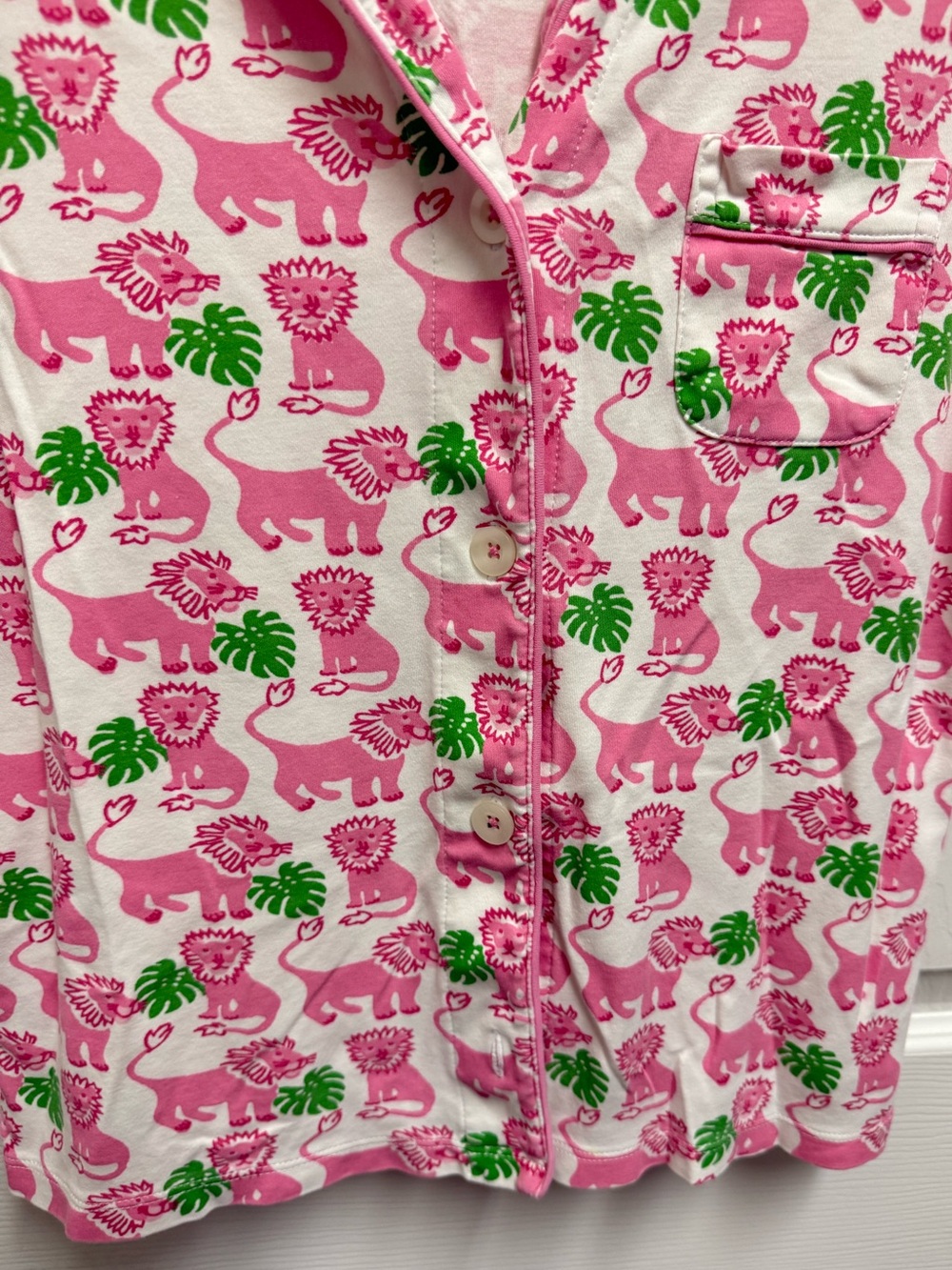 Roller Rabbit Pink Lion Pajama Top - Picture 3 of 9